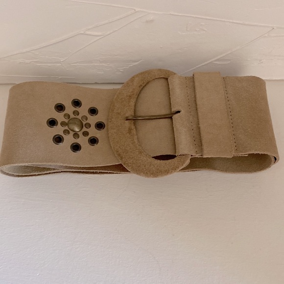 Garugliers 3” Tan Weathered Leather Belt Italy Medium - Picture 1 of 11